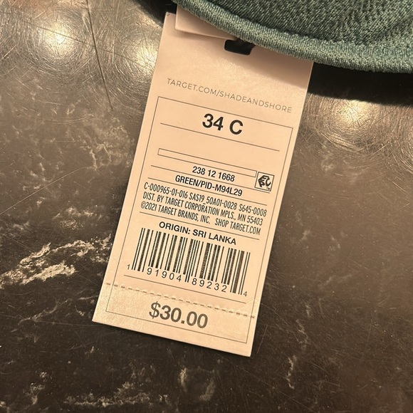 Shade & Shore green bandeau swim top w/ strap - Picture 3 of 8